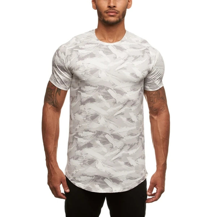 Herren Sport T-Shirt aus atmungsaktivem Funktionsmaterial mit modernem Camouflage-Design Aliams