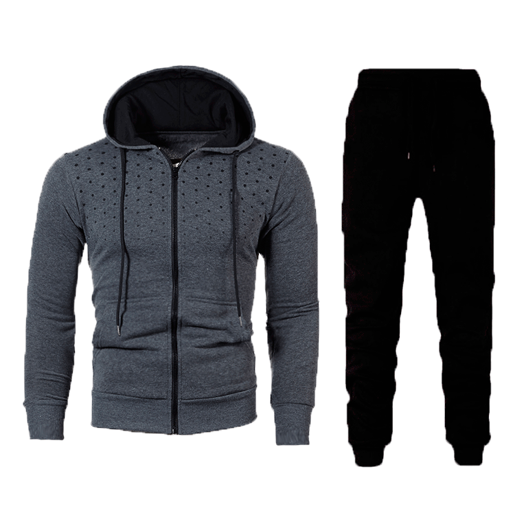 Herren Sportliches Hoodie- und Trainingshose-Set mit atmungsaktiven Einsätzen und modischem Design Aliams