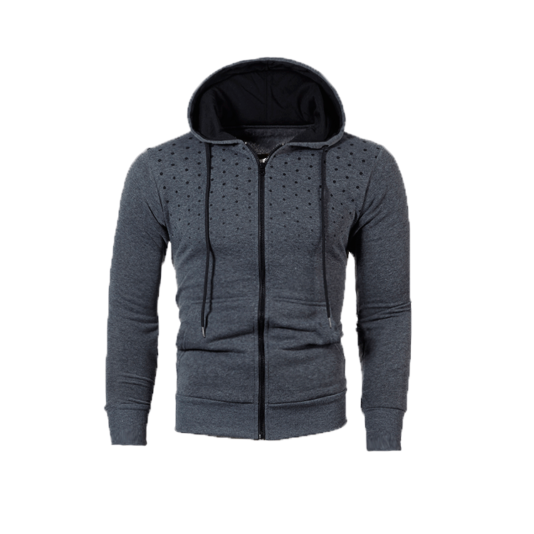 Herren Sportlicher Kapuzenpullover mit innovativem Lochmuster und praktischem Reißverschluss Aliams