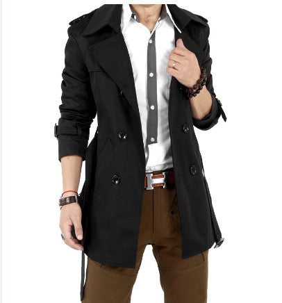Herren eleganter Trenchcoat mit praktischen Knopfdetails und stilvollen Taschen Aliams