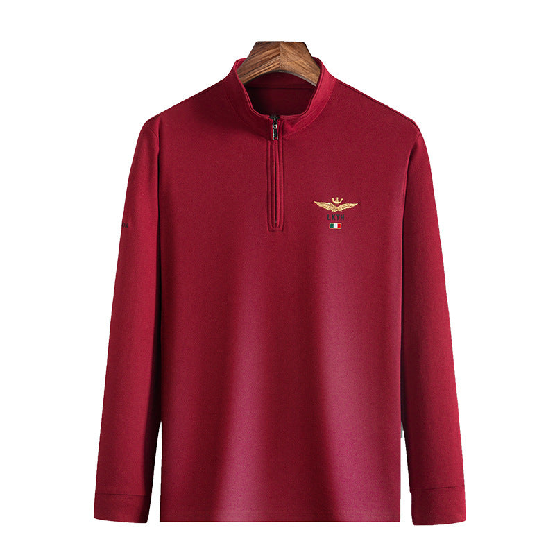 Herren eleganter Stehkragenpullover mit Reißverschluss Aliams