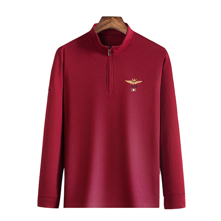 Herren eleganter Stehkragenpullover mit Reißverschluss Aliams