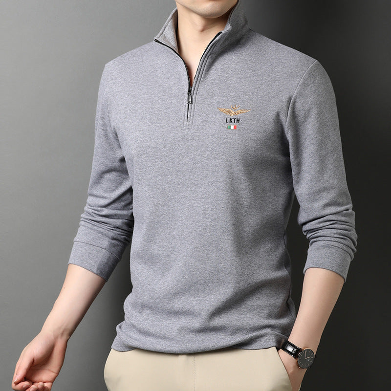 Herren eleganter Stehkragenpullover mit Reißverschluss Aliams