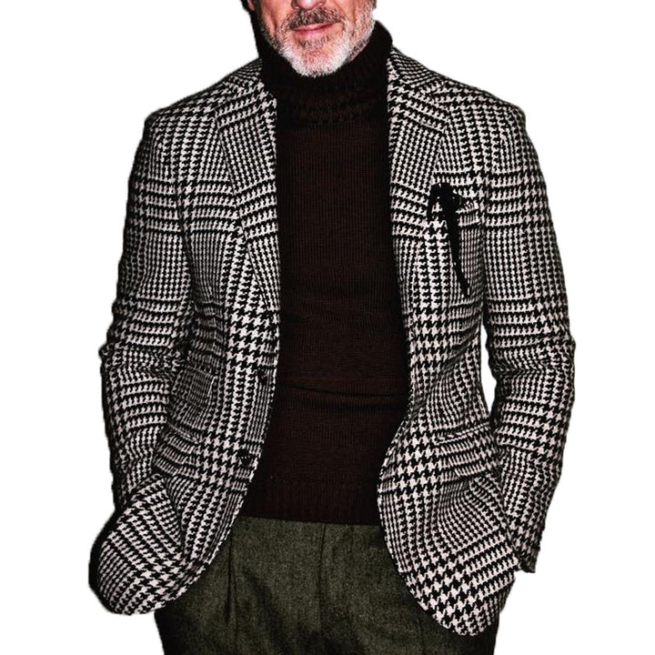 Herren elegante Jacke im Hahnentrittmuster Aliams