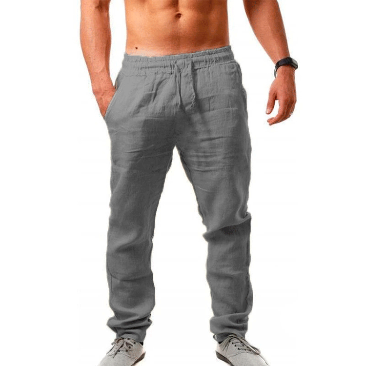Herren elegante Freizeithose aus atmungsaktivem Leinenstoff Aliams