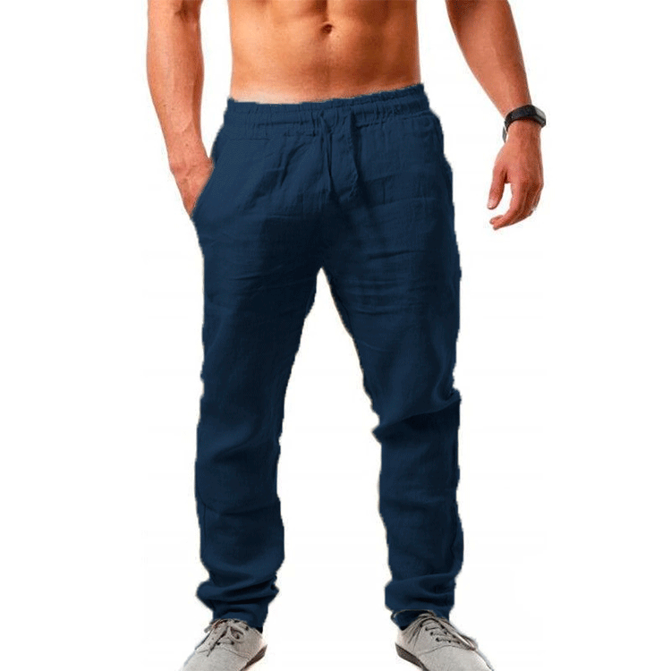 Herren elegante Freizeithose aus atmungsaktivem Leinenstoff Aliams