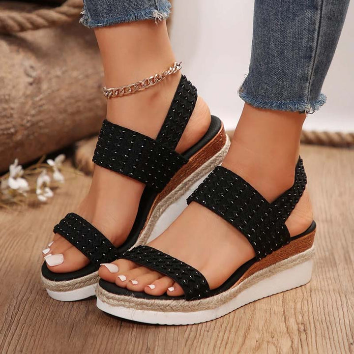 Aliams | Bequeme Sommer Plateau Sandalen mit Keil für Frauen