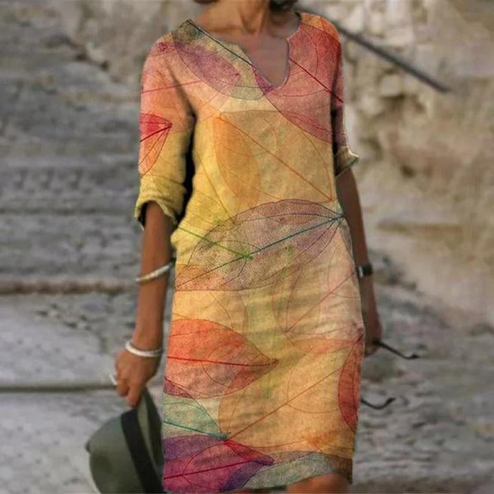 Aliams | Charmantes Leinenkleid mit Floralprint