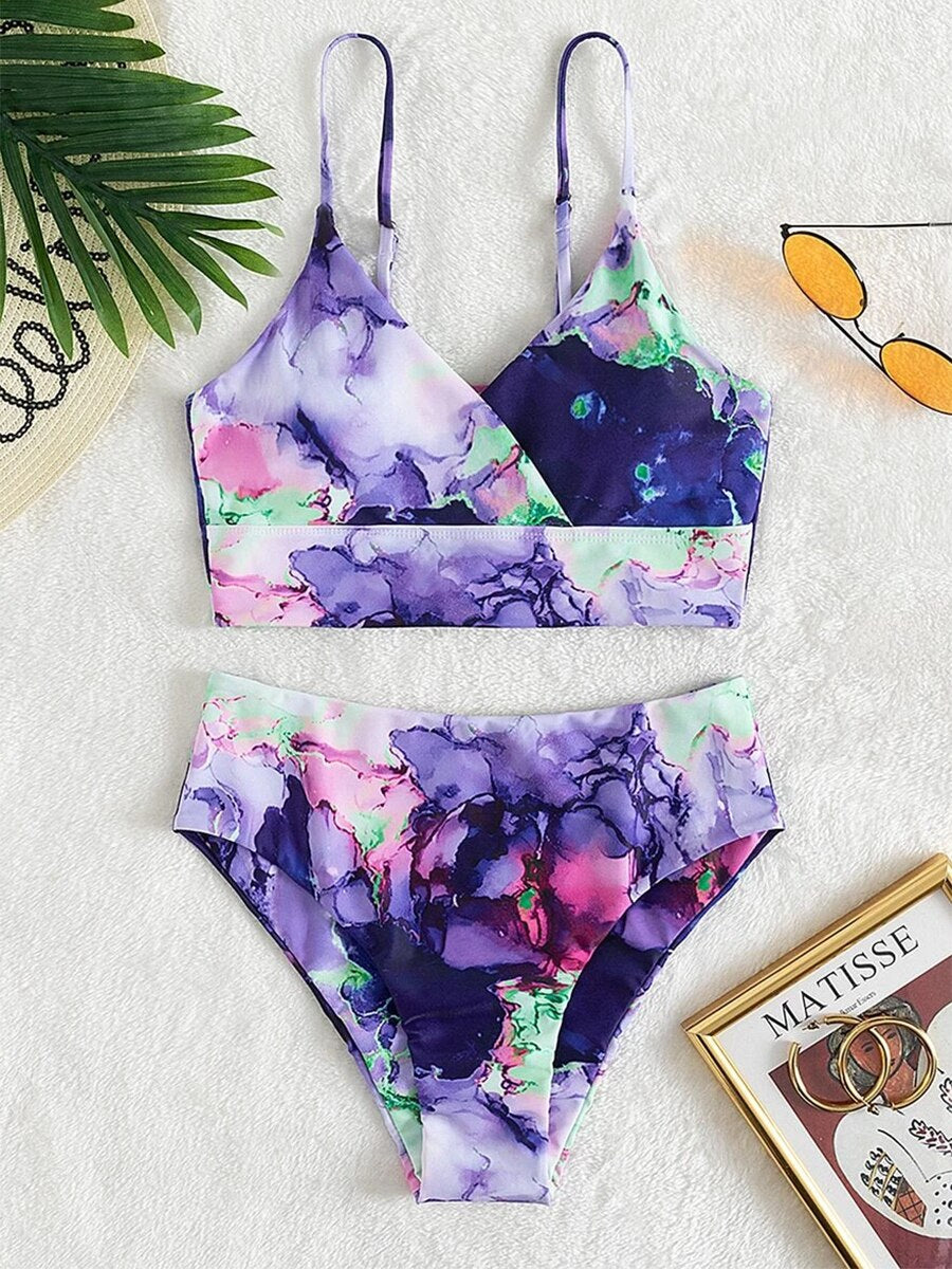 Aliams | Bikini Eleganter Bikini mit Marmorprint