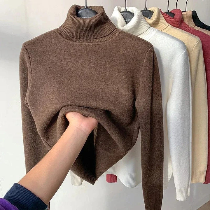 Fleece-Rollkragenpullover