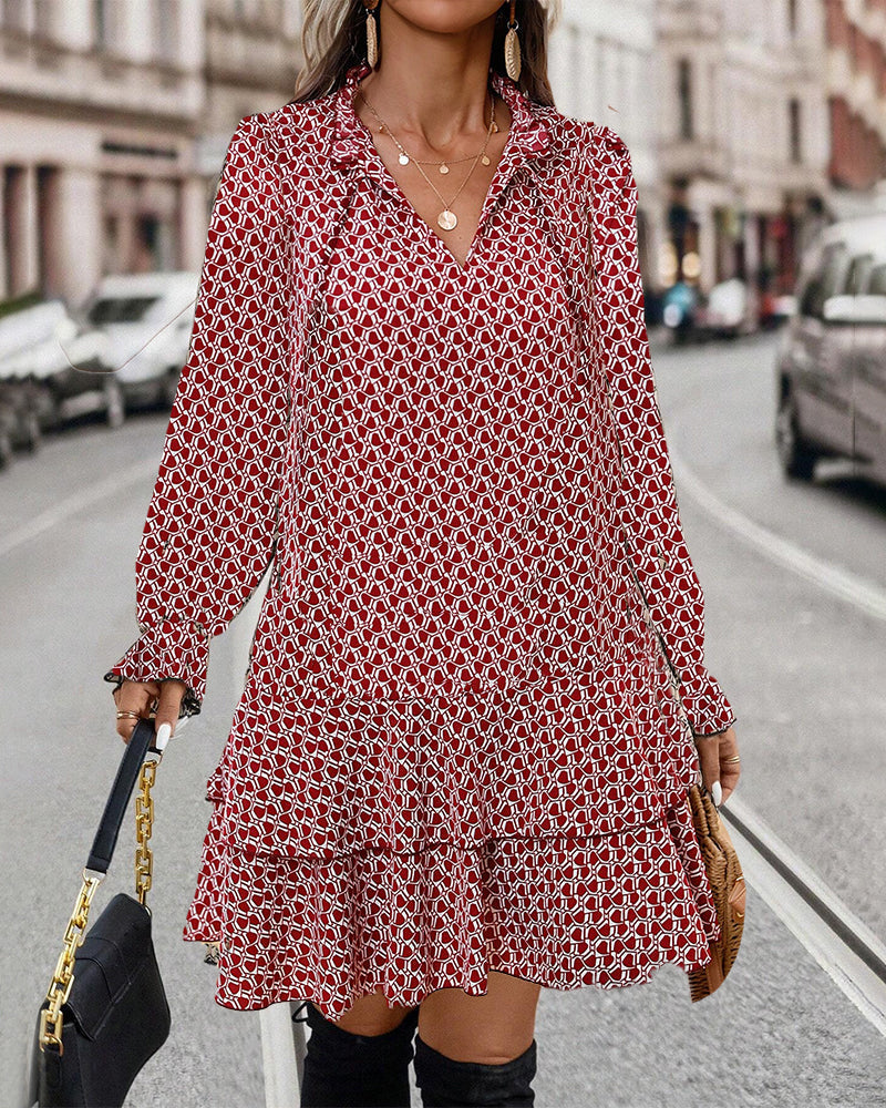 Elegantes Langarmkleid Mit Fließender Passform