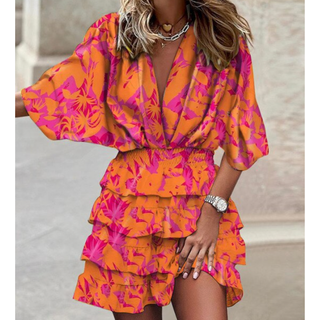 Minazo Kleid Mini Plissee Sommerkleid
