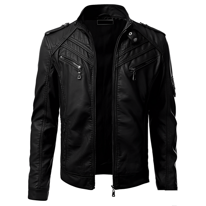Lederjacke für Herren mit glatter Oberfläche