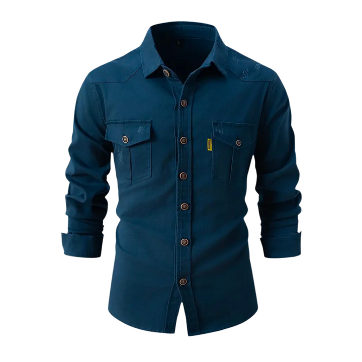 Herrenbluse mit gerader Passform und glatter Oberfläche
