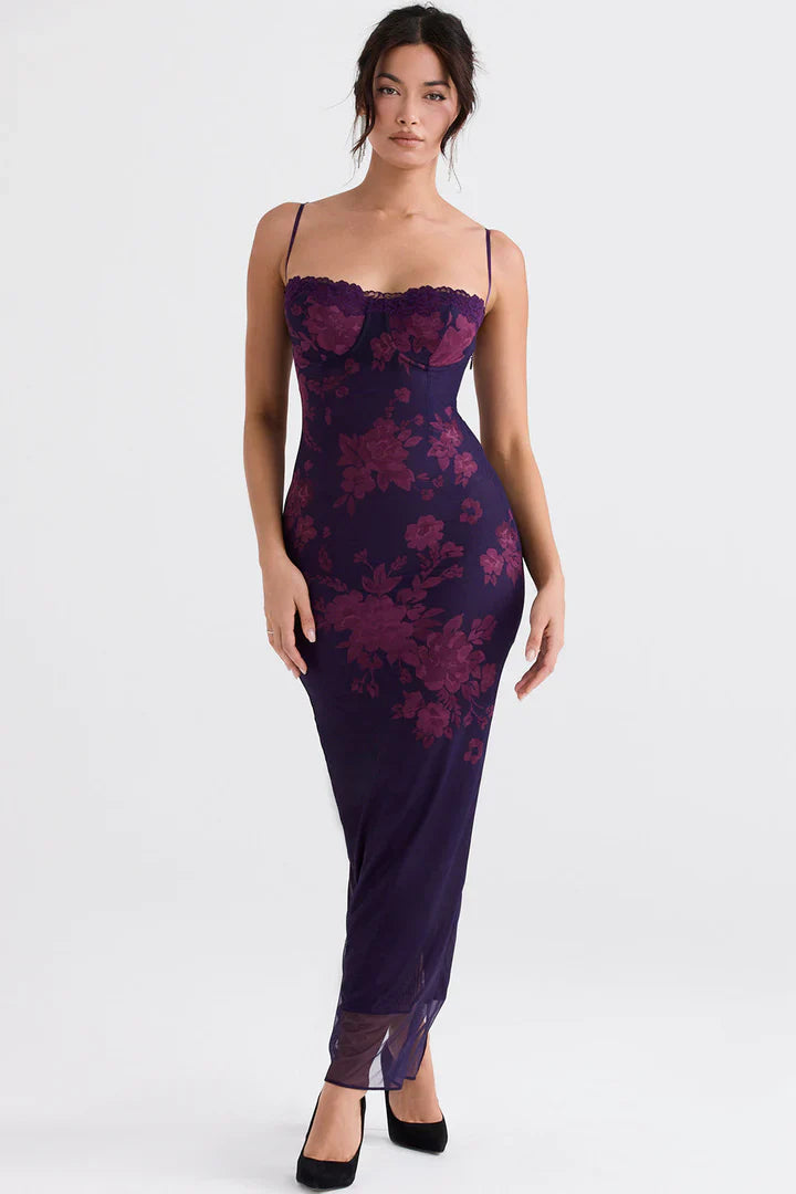 Dunkles Femme Retro Kleid