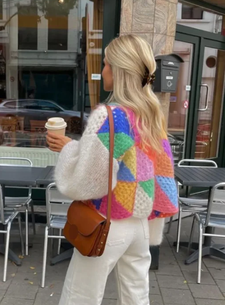 Aliams | Gestreifte Offene Strickjacke