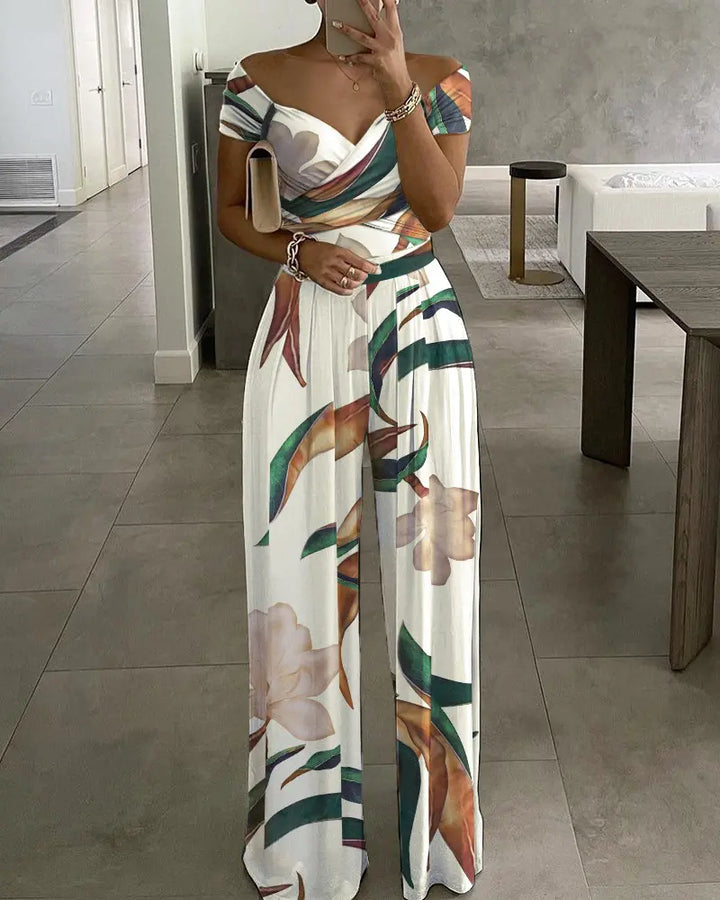 Aliams | Elegantes Jumpsuit Kleid mit Blumenmuster