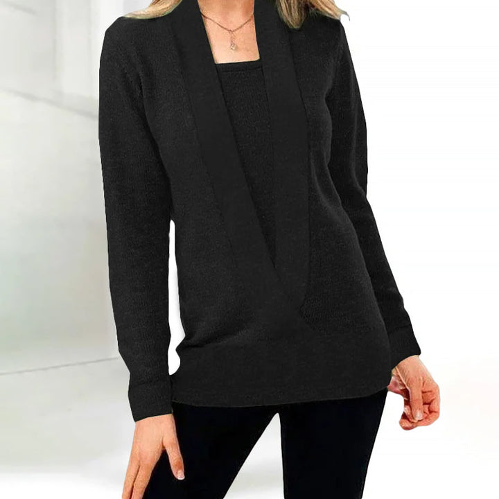 Damen Lässig Zweiteiligen Kurzen Pullover