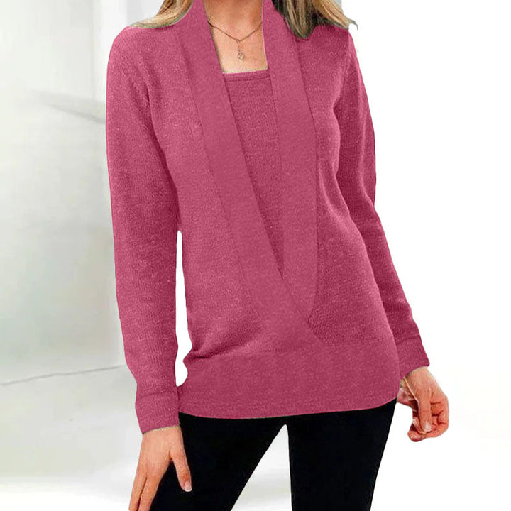 Damen Lässig Zweiteiligen Kurzen Pullover
