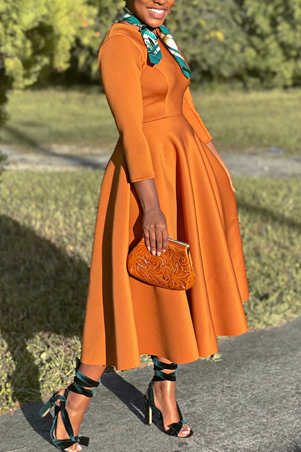 Aliams | 3/4-Ärmel Swing-Kleid