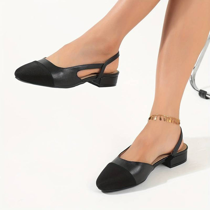 Aliams | Slingback Ballerinas In Beige & Schwarz Klassischer Chic