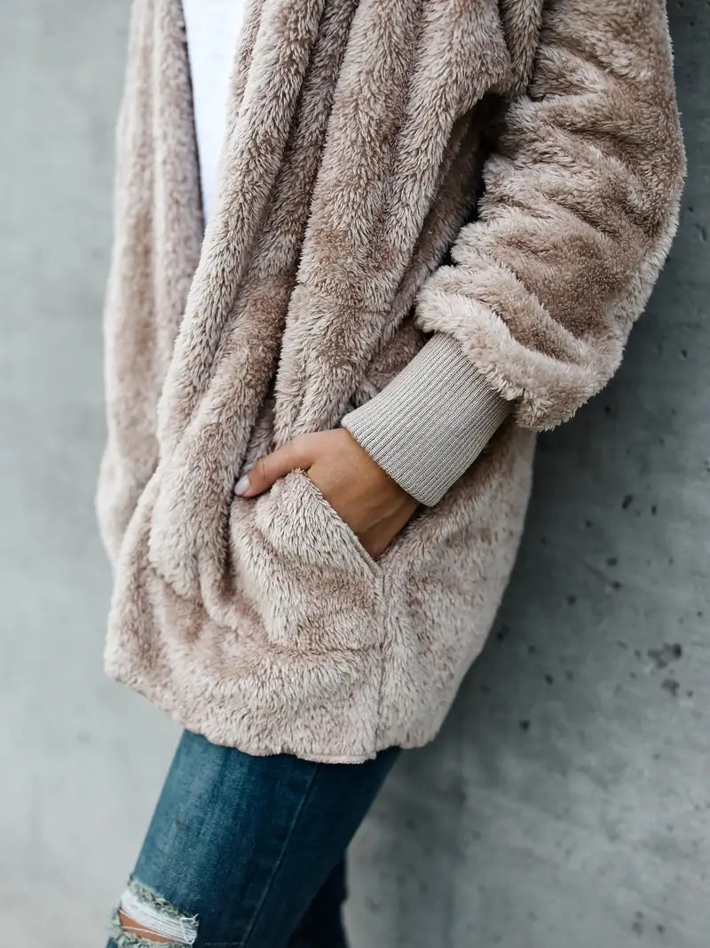 Aliams | Gestrickte, Flauschige Kapuzenjacke