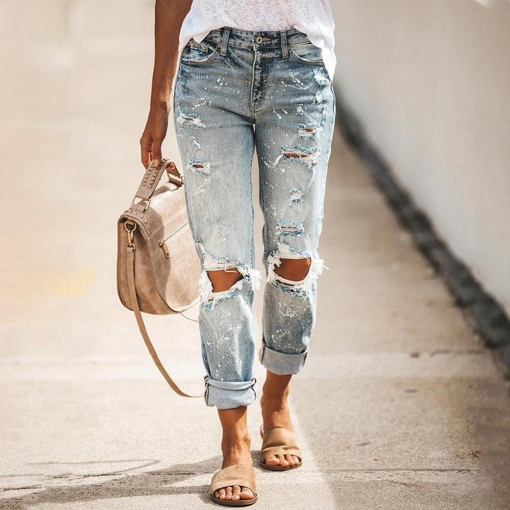 Aliams | Zwei Ripped Knee Slim Fit Jeans