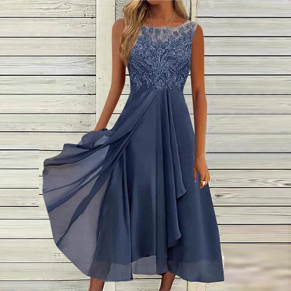 Aliams | Chiffon-Midikleid für Damen Luftig & Anmutig