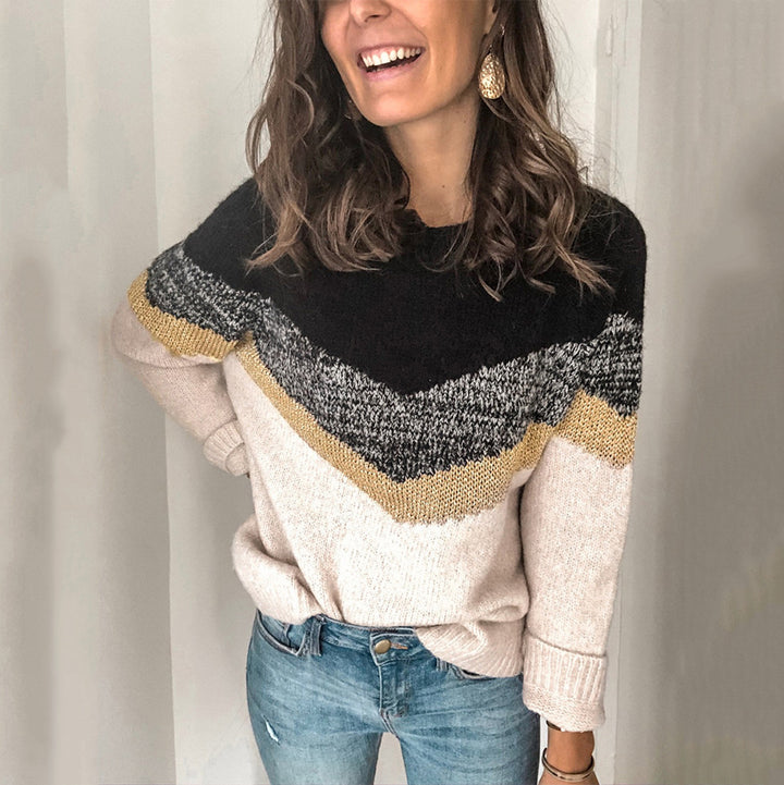 Damen-Strickpullover mit Rundhalsausschnitt Aliams