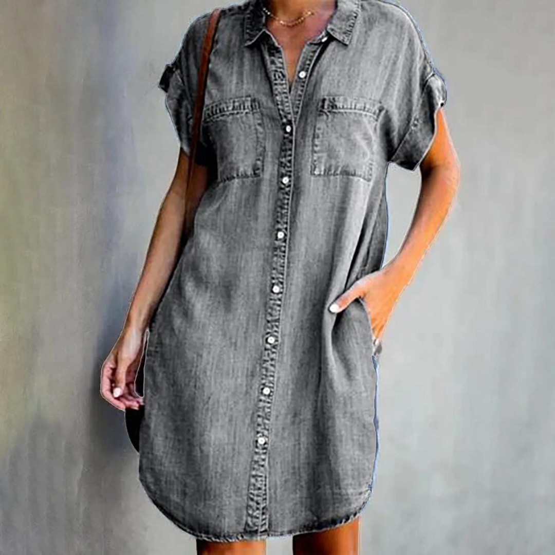 Aliams | Elegantes Denim Kleid