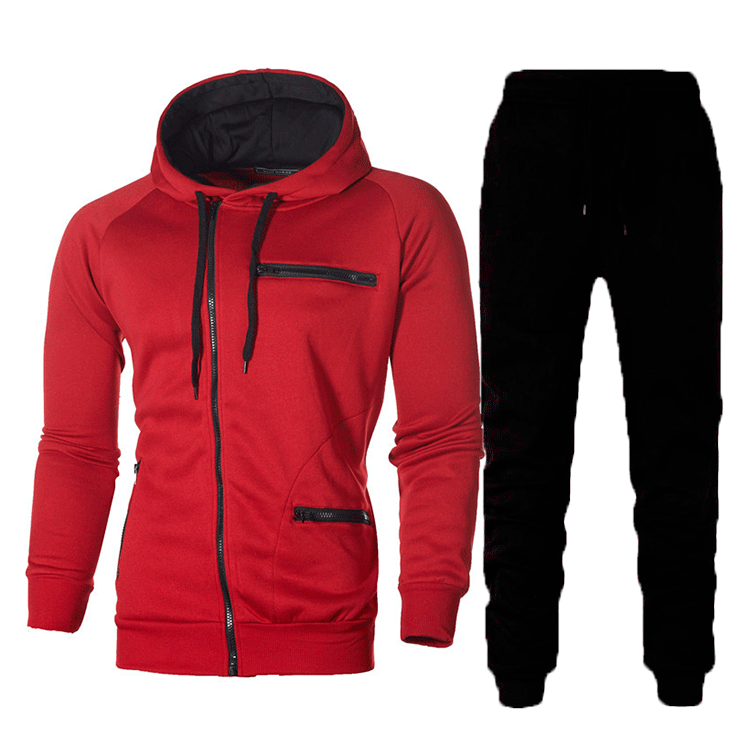 Herren Sportliches Hoodie- und Jogginghose-Set mit funktionalen Taschen und modernem Design Aliams