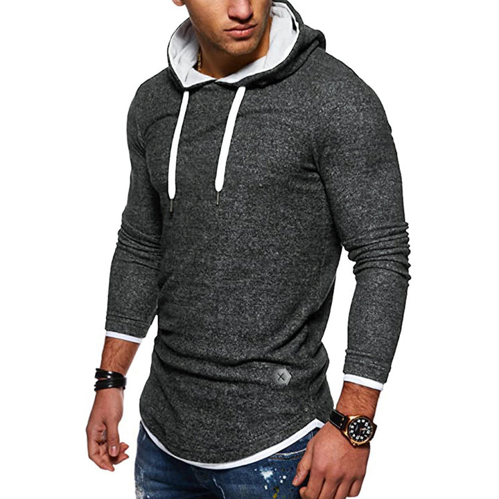 Herren Sweatshirt mit innovativem Layering-Design und kontrastierender Kapuze Aliams