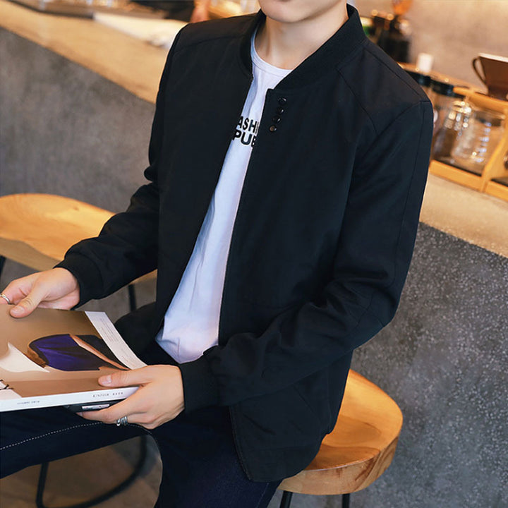 Herren Freizeitjacke mit Druckknopfverschluss und seitlichen Eingrifftaschen Aliams