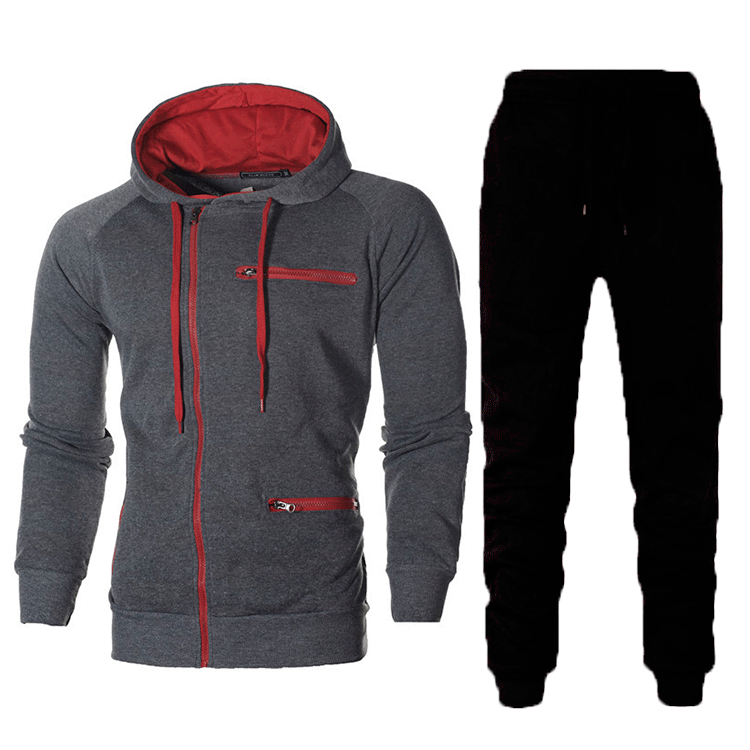 Herren Sportliches Hoodie- und Jogginghose-Set mit funktionalen Taschen und modernem Design Aliams