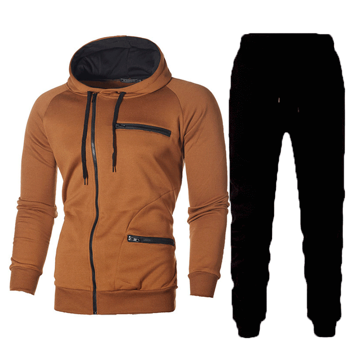 Herren Sportliches Hoodie- und Jogginghose-Set mit funktionalen Taschen und modernem Design Aliams