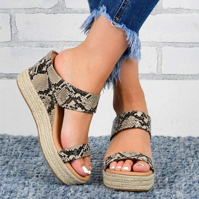 Damen Sommer-Sandalen Mit Dicker Sohle