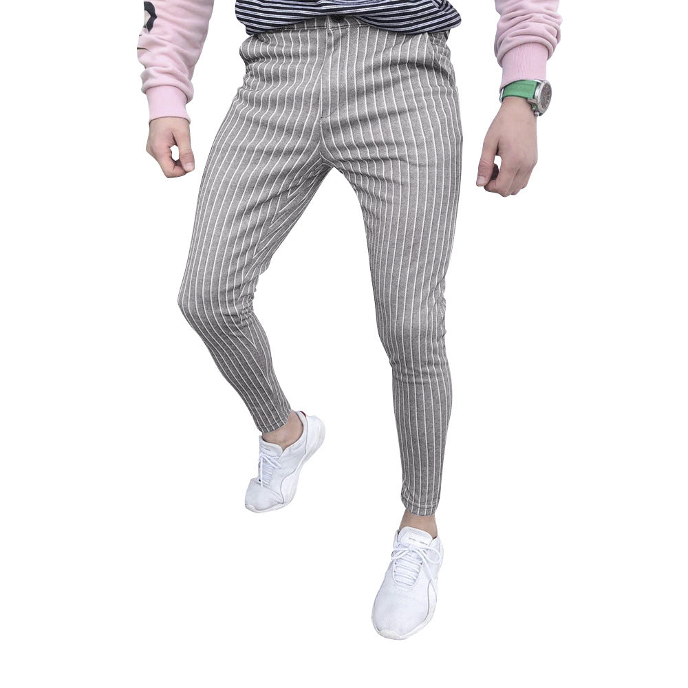 Herren stylische und bequeme Slim-Fit Hose mit gestreiftem Design Aliams