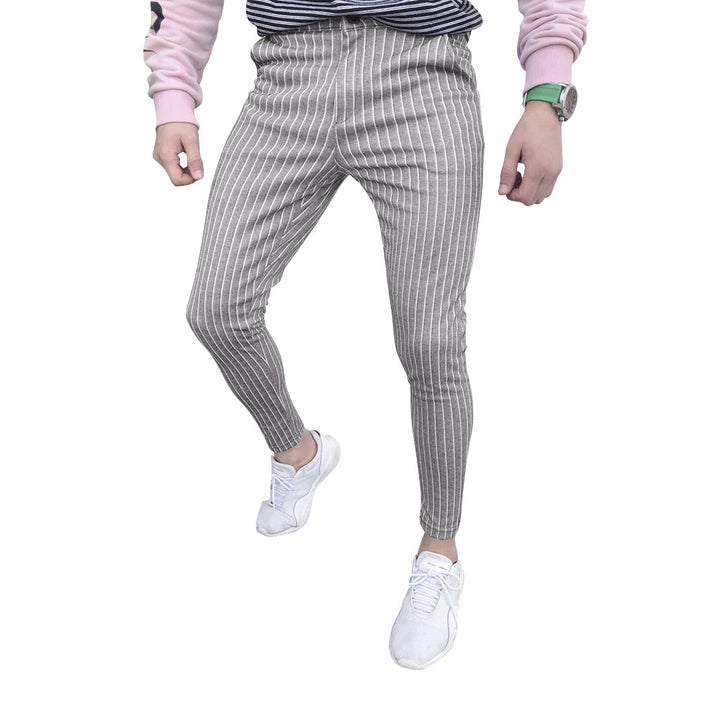 Herren stylische und bequeme Slim-Fit Hose mit gestreiftem Design Aliams