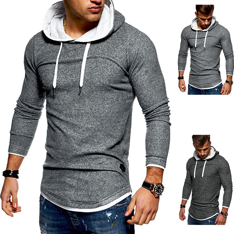 Herren Sweatshirt mit innovativem Layering-Design und kontrastierender Kapuze Aliams