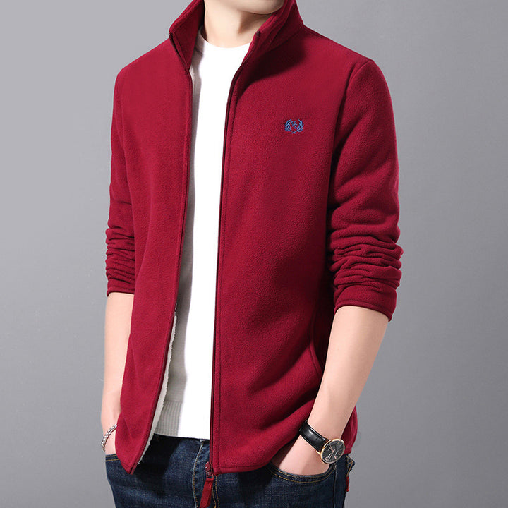 Herren Fleecejacke mit hochgeschlossenem Kragen und praktischen Taschen Aliams