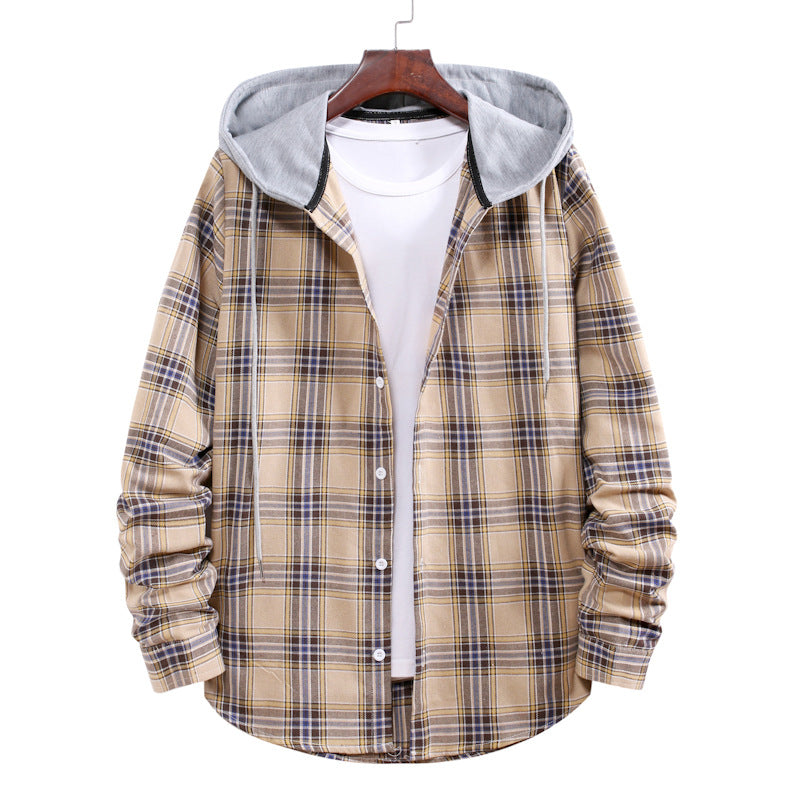 Herren Flanellhemdjacke mit integrierter Kapuze Aliams