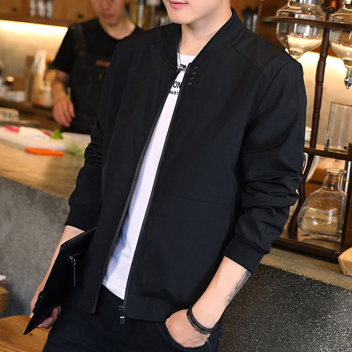 Herren Freizeitjacke mit Druckknopfverschluss und seitlichen Eingrifftaschen Aliams