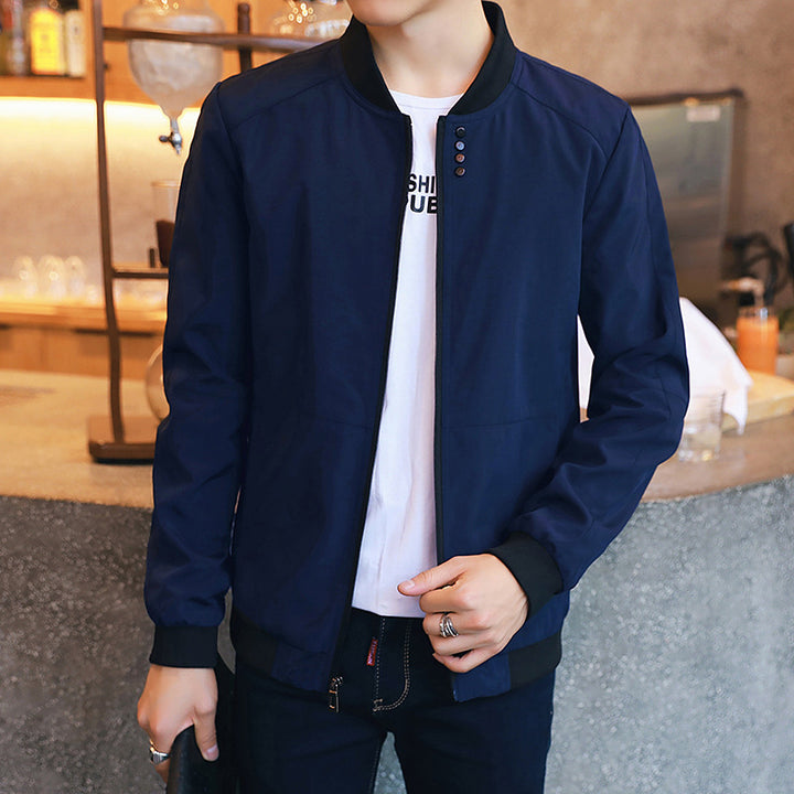 Herren Freizeitjacke mit Druckknopfverschluss und seitlichen Eingrifftaschen Aliams