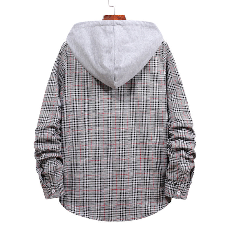 Herren Hemd mit integrierter Kapuze und modischem Karo-Design Aliams