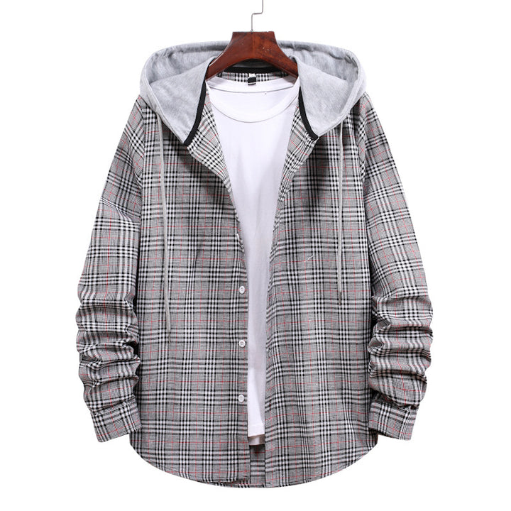 Herren Hemd mit integrierter Kapuze und modischem Karo-Design Aliams