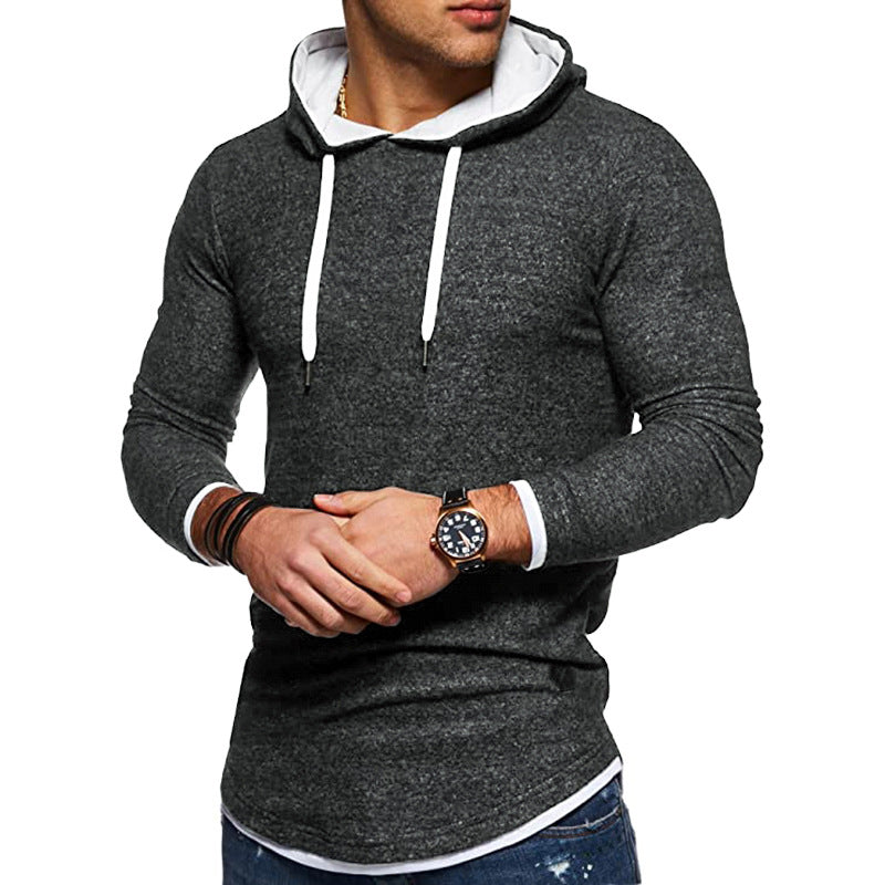 Herren Sweatshirt mit innovativem Layering-Design und kontrastierender Kapuze Aliams