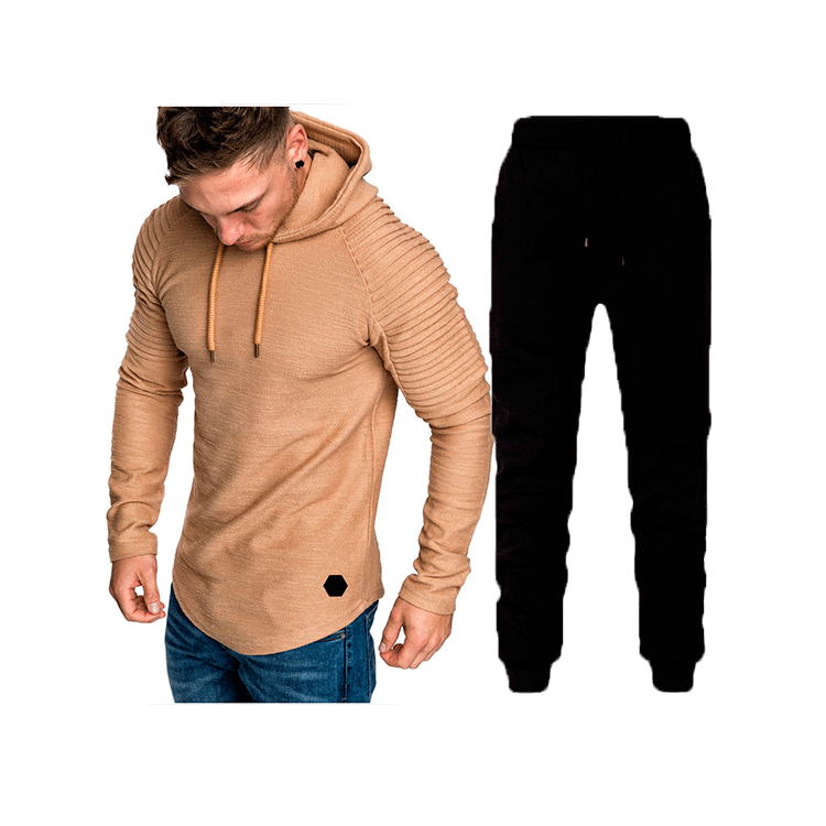 Herren Sportliches Hoodie- und Jogginghose-Set mit strukturiertem Design Aliams