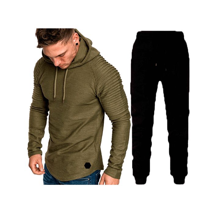 Herren Sportliches Hoodie- und Jogginghose-Set mit strukturiertem Design Aliams