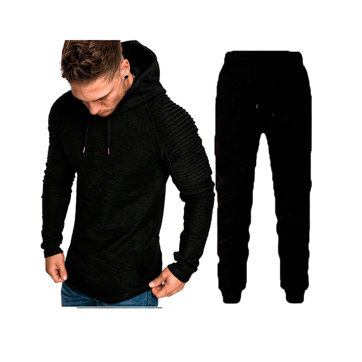 Herren Sportliches Hoodie- und Jogginghose-Set mit strukturiertem Design Aliams