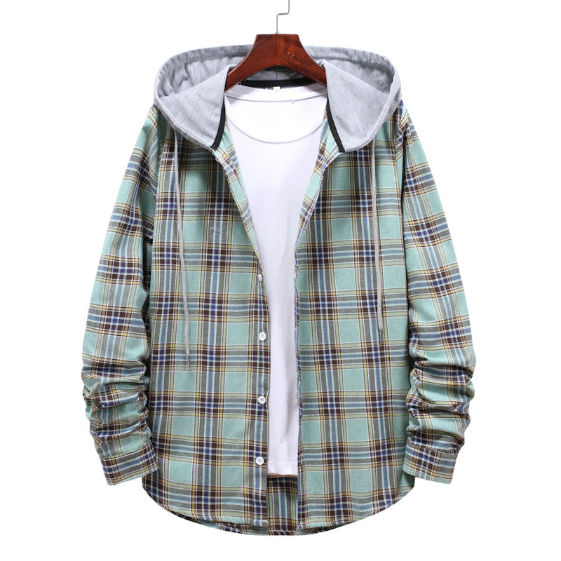 Herren Flanellhemdjacke mit integrierter Kapuze Aliams